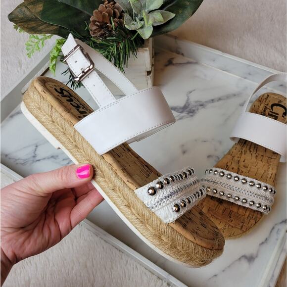 🚨NEW CIRCUS BY SAM EDELMAN Andrea White Espadrille Flatform Sandal Size 6 - Picture 3 of 11